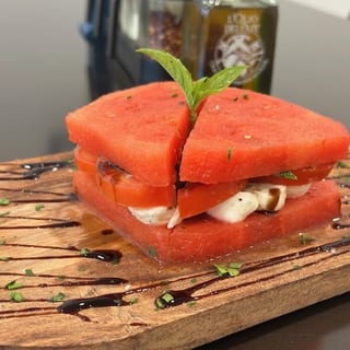 Watermelon & Mozzarella Caprese Salad with Basil